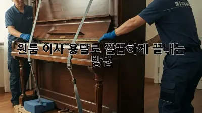 원룸 이사, 용달로 깔끔하게 끝내는 방법!